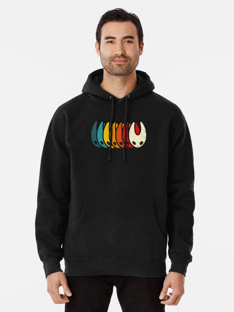 ssrco,mhoodie,mens,101010_01c5ca27c6,front,tall_three_quarter,x1000-bg,f8f8f8.1 Vintage Hornet - Silksong Hollow Knight - Vintage Stripes Pullover Hoodie - Image 1